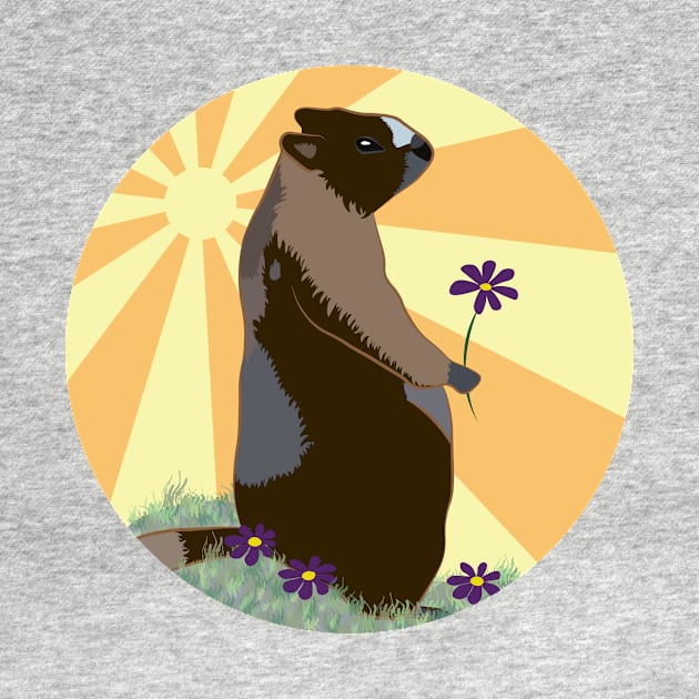 Marmot with flowers by carolinerausch